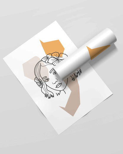 Elegant Women Line Art Frame For Wall Decor- Funkydecors Xs / Roll Posters Prints & Visual Artwork