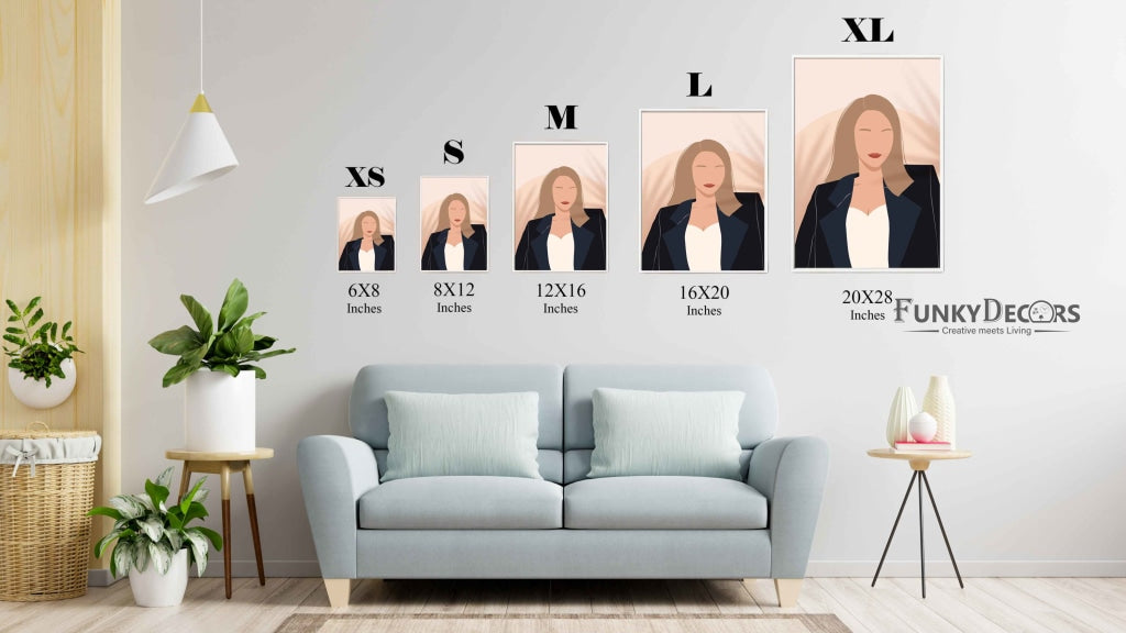 Elegant Women Portrait Art Frame For Wall Decor- Funkydecors Posters Prints & Visual Artwork