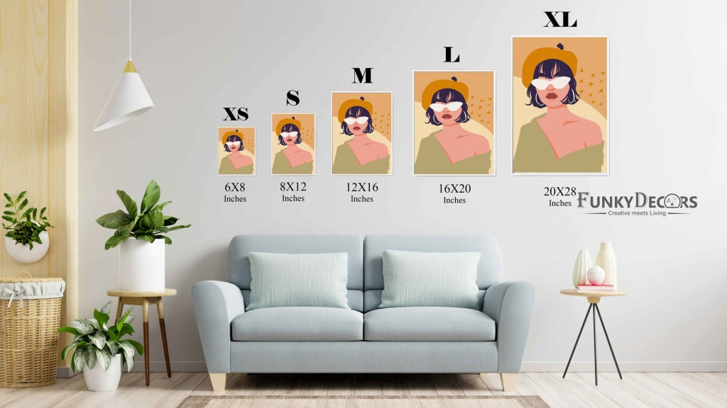 Elegant Women Portrait Art Frame For Wall Decor- Funkydecors Posters Prints & Visual Artwork