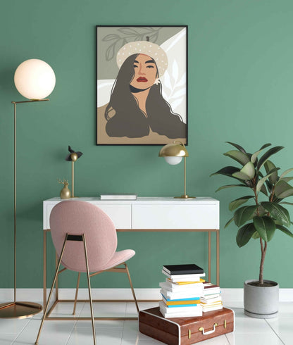 Elegant Women Portrait Art Frame For Wall Decor- Funkydecors Xs / Black Posters Prints & Visual