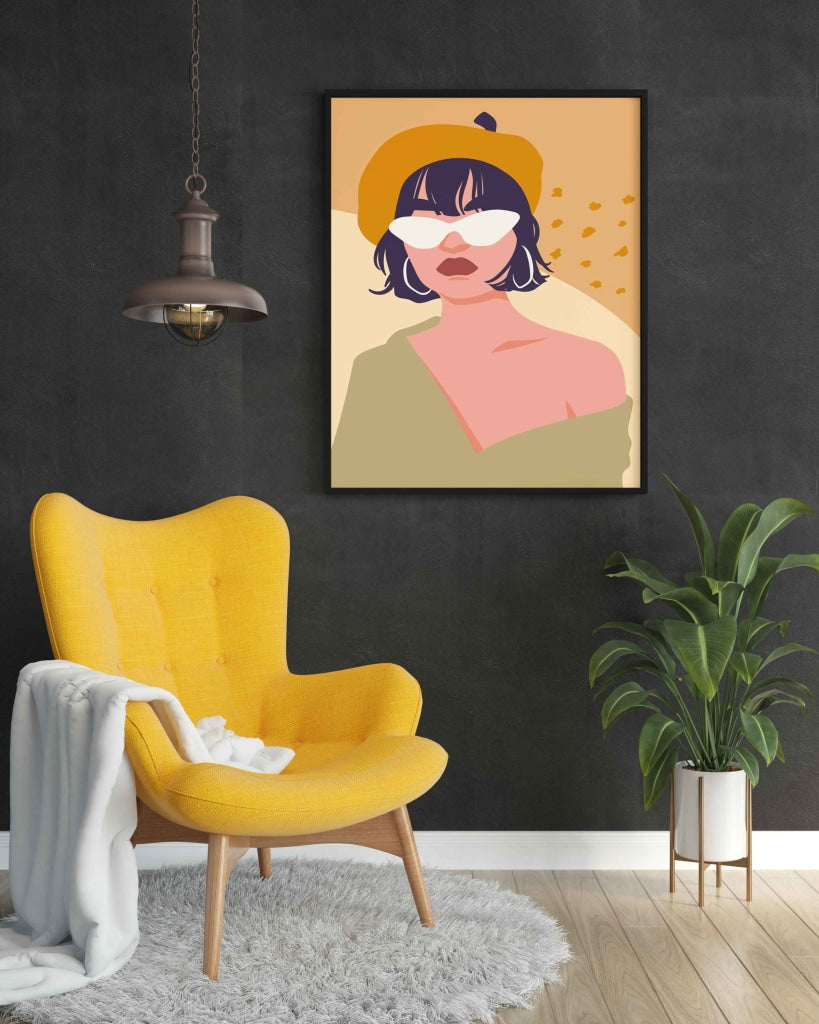 Elegant Women Portrait Art Frame For Wall Decor- Funkydecors Xs / Black Posters Prints & Visual