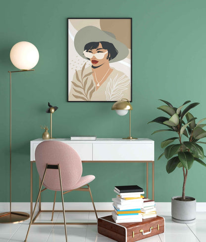 Elegant Women Portrait Art Frame For Wall Decor- Funkydecors Xs / Black Posters Prints & Visual