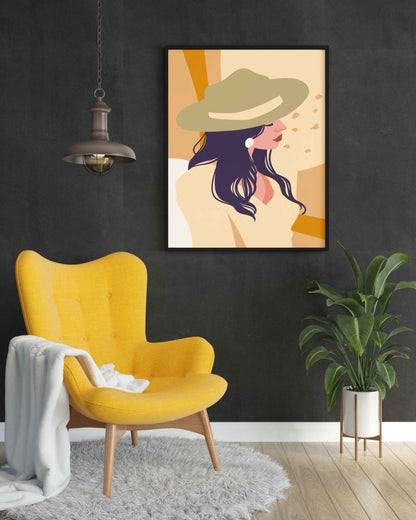 Elegant Women Portrait Art Frame For Wall Decor- Funkydecors Xs / Black Posters Prints & Visual