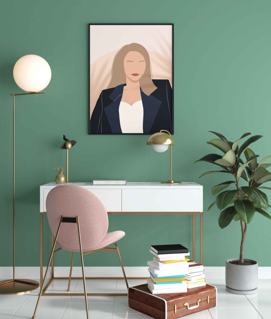 Elegant Women Portrait Art Frame For Wall Decor- Funkydecors Xs / Black Posters Prints & Visual