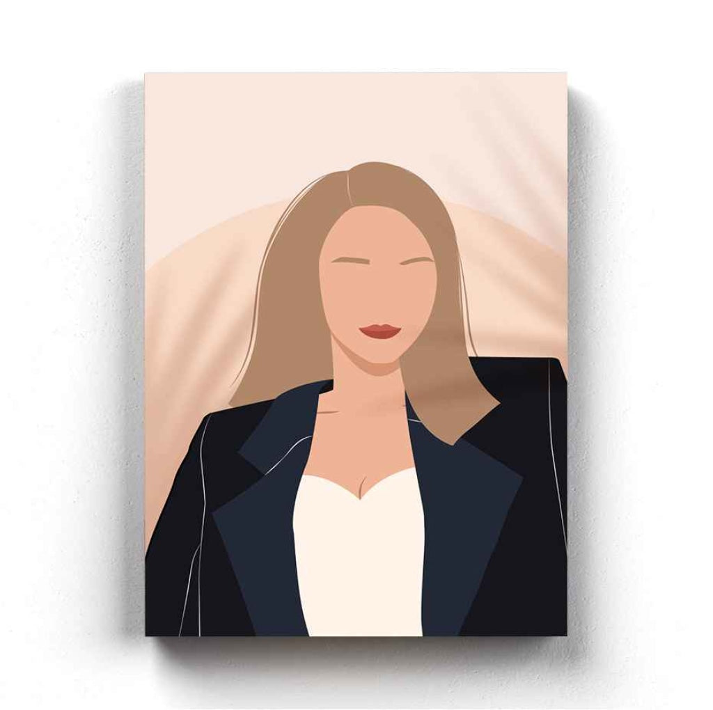 Elegant Women Portrait Art Frame For Wall Decor- Funkydecors Xs / Canvas Posters Prints & Visual