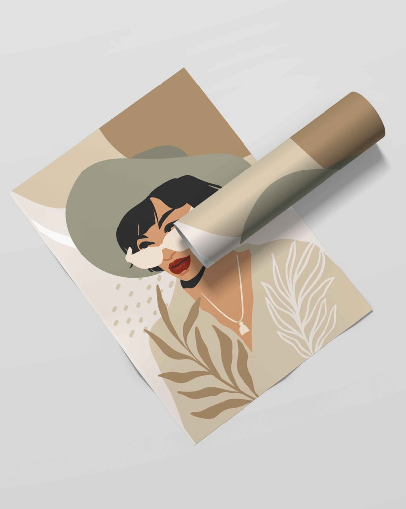 Elegant Women Portrait Art Frame For Wall Decor- Funkydecors Xs / Roll Posters Prints & Visual