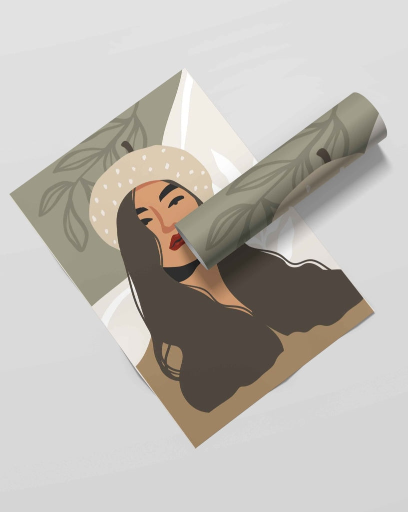 Elegant Women Portrait Art Frame For Wall Decor- Funkydecors Xs / Roll Posters Prints & Visual