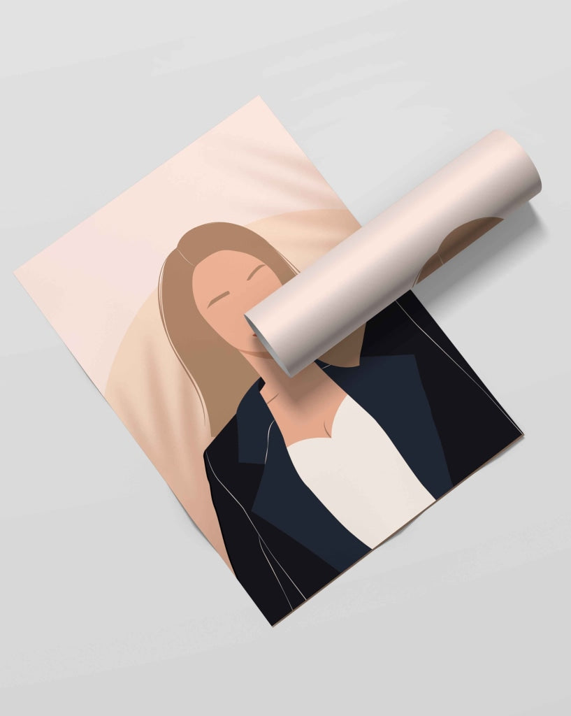 Elegant Women Portrait Art Frame For Wall Decor- Funkydecors Xs / Roll Posters Prints & Visual