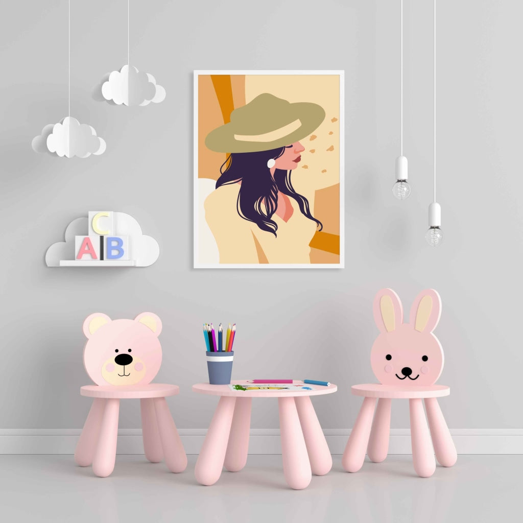 Elegant Women Portrait Art Frame For Wall Decor- Funkydecors Xs / White Posters Prints & Visual