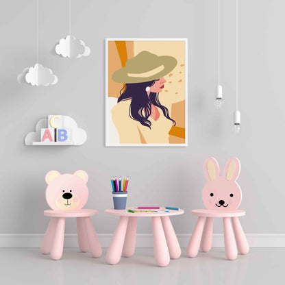 Elegant Women Portrait Art Frame For Wall Decor- Funkydecors Xs / White Posters Prints & Visual