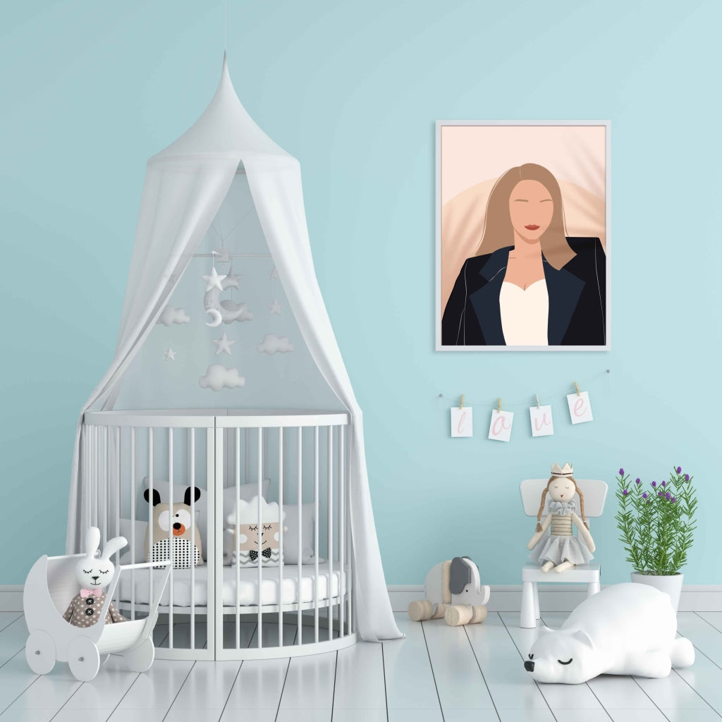 Elegant Women Portrait Art Frame For Wall Decor- Funkydecors Xs / White Posters Prints & Visual