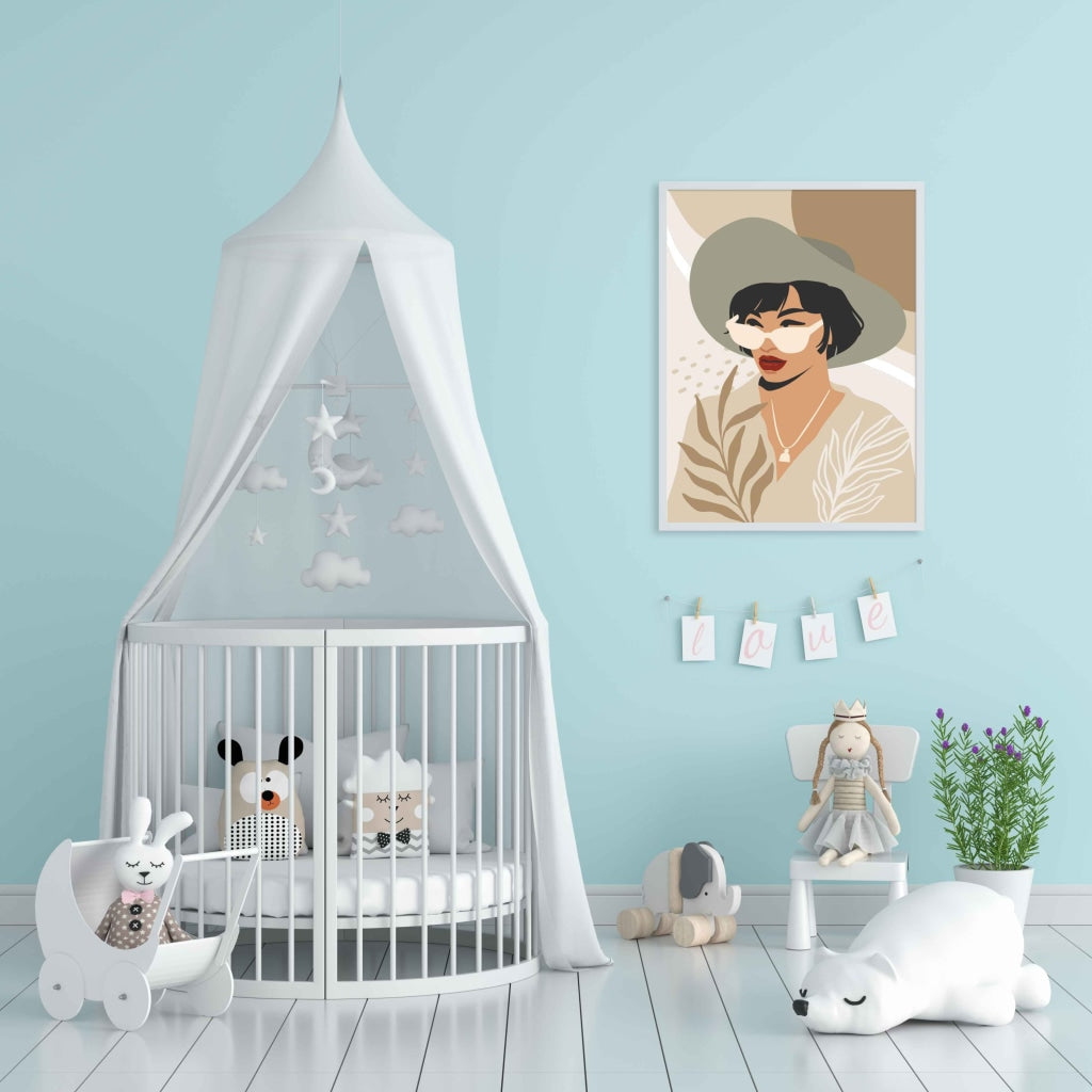 Elegant Women Portrait Art Frame For Wall Decor- Funkydecors Xs / White Posters Prints & Visual