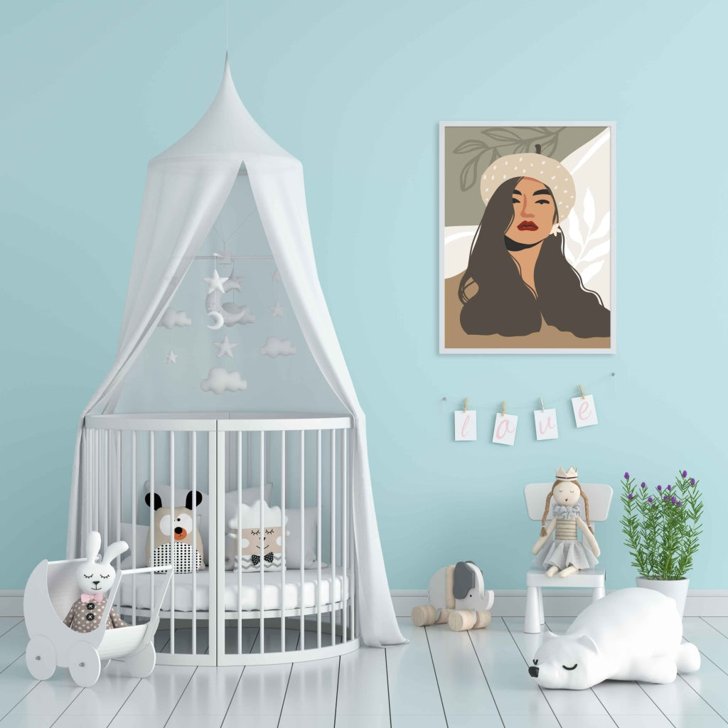 Elegant Women Portrait Art Frame For Wall Decor- Funkydecors Xs / White Posters Prints & Visual