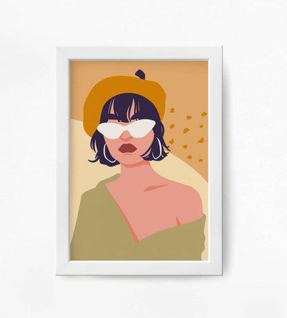 Elegant Women Portrait Art Frame For Wall Decor- Funkydecors Xs / White Posters Prints & Visual