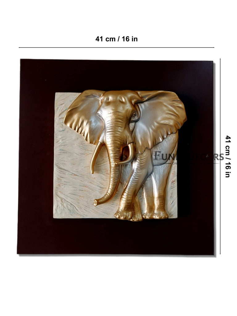 Elephants Modern 3D Stone Carving Wall Art - Set Of 4