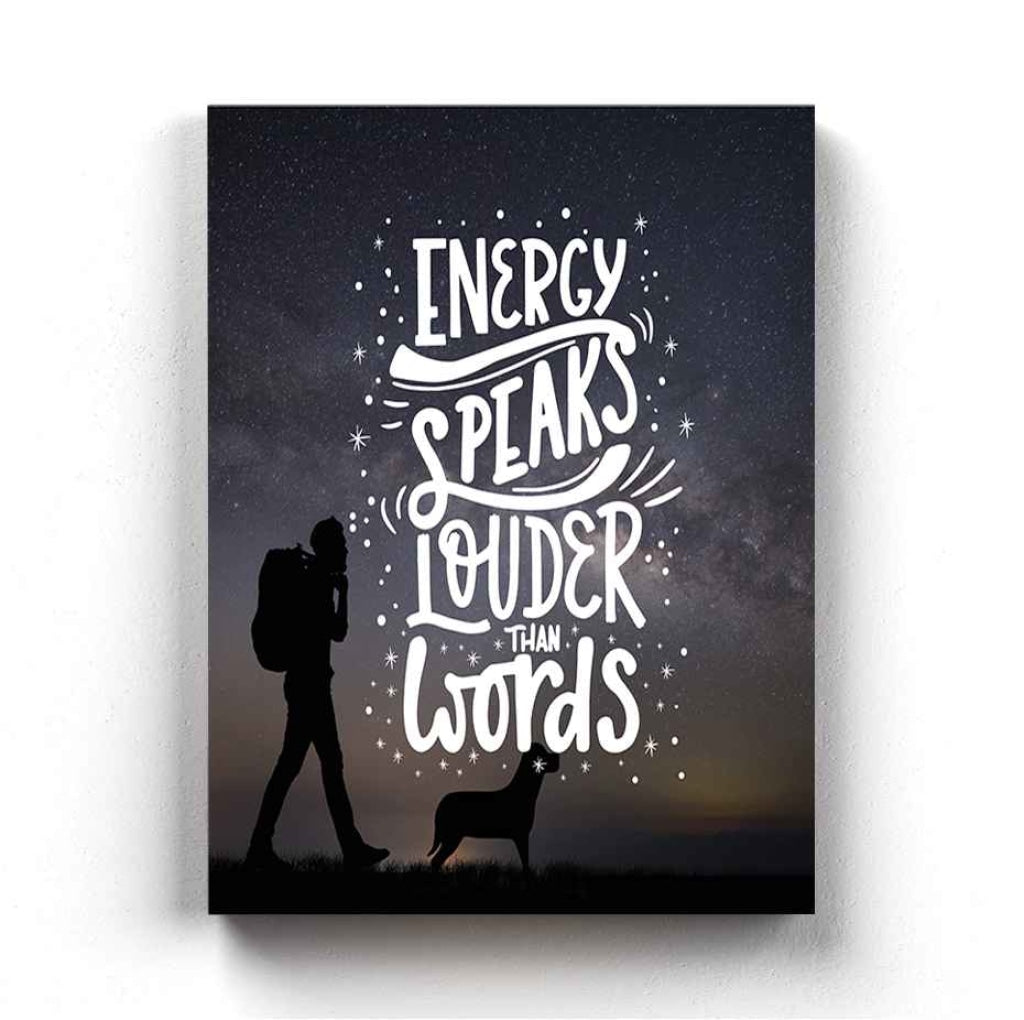 Energy Speaks Louder Than Words - Motivation Quotes Art Frame For Wall Decor- Funkydecors Xs /