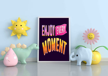 Enjoy Every Moment - Motivation Quotes Art Frame For Wall Decor- Funkydecors Xs / White Posters
