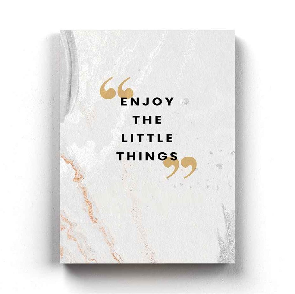 Enjoy The Little Things - Motivational Quotes Art Frame For Wall Decor- Funkydecors Xs / Canvas