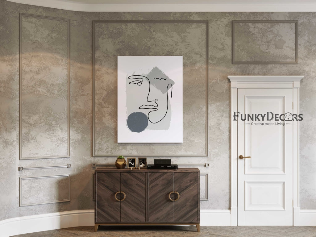 Face Achromatic Art Frame For Wall Decor- Funkydecors Posters Prints & Visual Artwork
