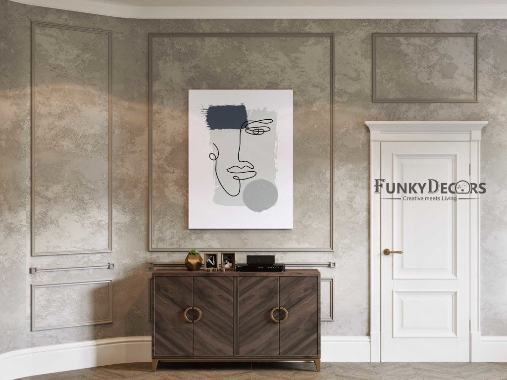 Face Achromatic Art Frame For Wall Decor- Funkydecors Posters Prints & Visual Artwork