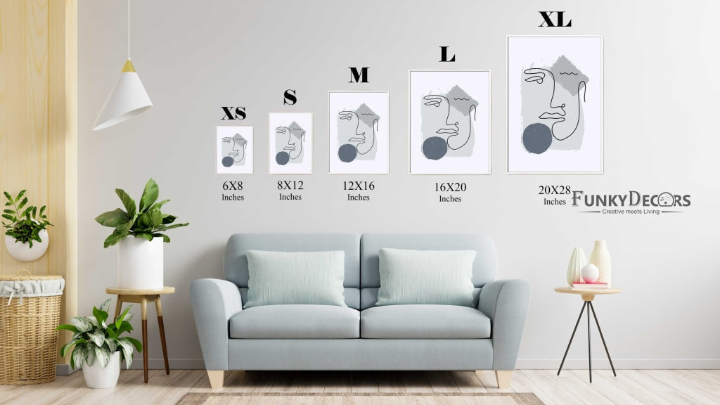 Face Achromatic Art Frame For Wall Decor- Funkydecors Posters Prints & Visual Artwork