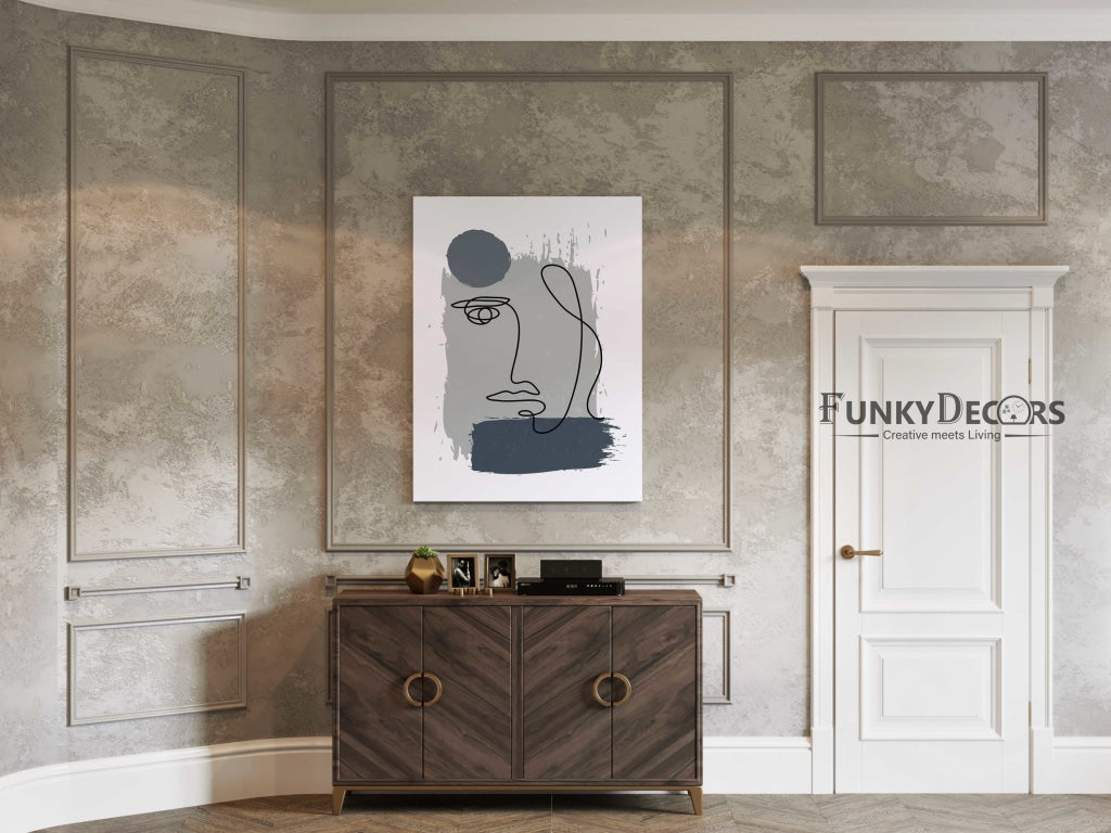 Face Achromatic Art Frame For Wall Decor- Funkydecors Posters Prints & Visual Artwork