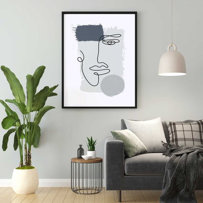 Face Achromatic Art Frame For Wall Decor- Funkydecors Xs / Black Posters Prints & Visual Artwork