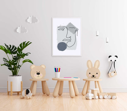 Face Achromatic Art Frame For Wall Decor- Funkydecors Xs / White Posters Prints & Visual Artwork