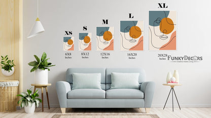 Face Line 3 Panels Art Frame For Wall Decor- Funkydecors Posters Prints & Visual Artwork