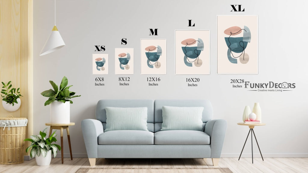 Face Line 3 Panels Art Frame For Wall Decor- Funkydecors Posters Prints & Visual Artwork