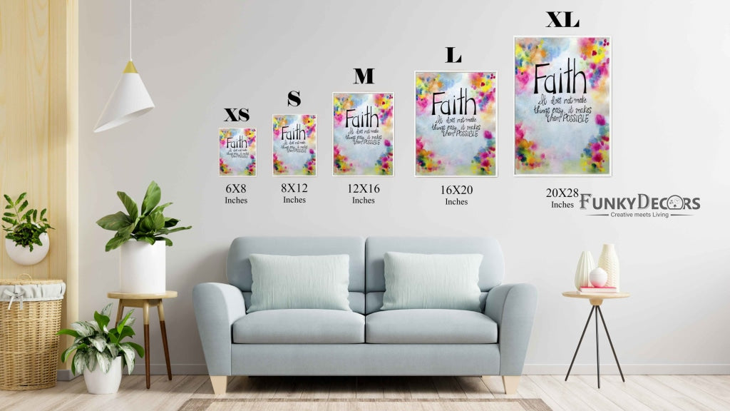 Faith - Motivational Quotes Art Frame For Wall Decor- Funkydecors Posters Prints & Visual Artwork