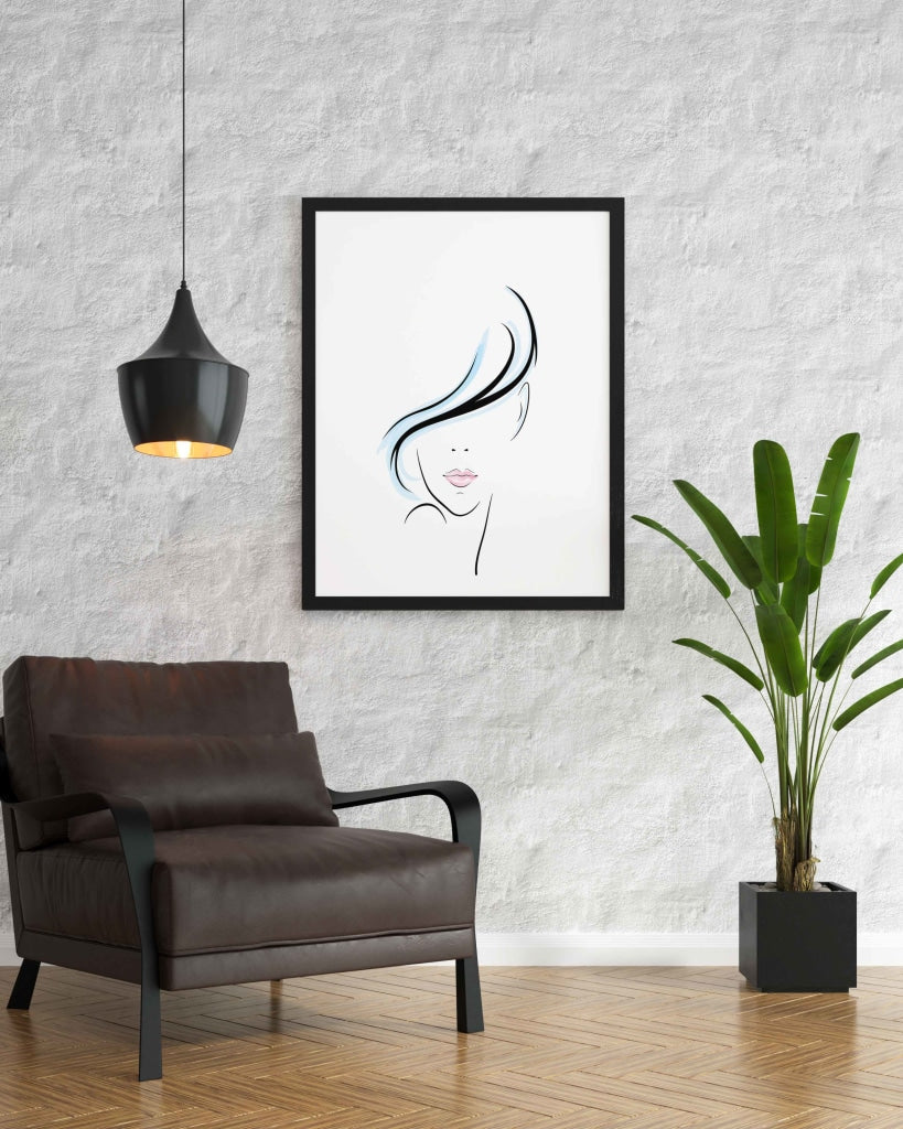 Fashion Line Art Portrait Frame For Wall Decor- Funkydecors Xs / Black Posters Prints & Visual