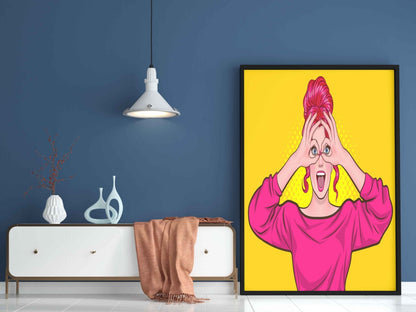 Fashionista Women Pop Art Frame For Wall Decor- Funkydecors Xs / Black Posters Prints & Visual