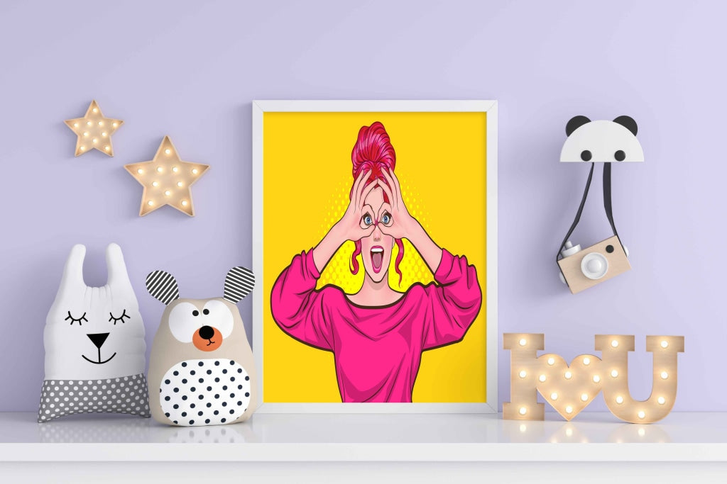 Fashionista Women Pop Art Frame For Wall Decor- Funkydecors Xs / White Posters Prints & Visual