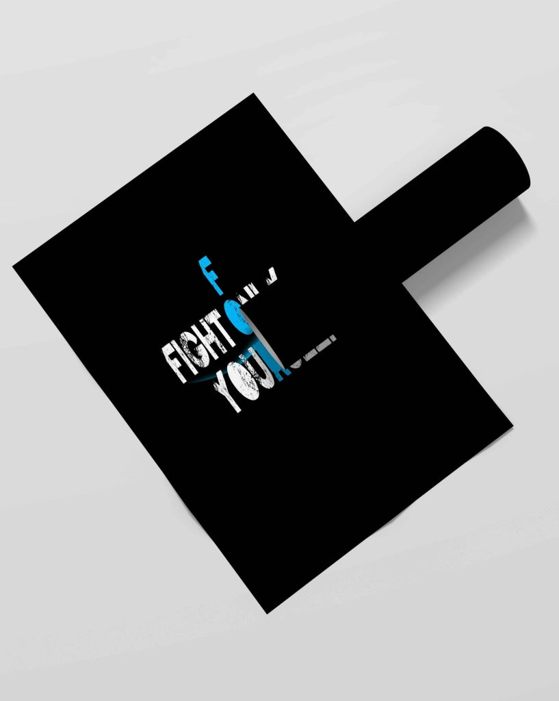Fight Only For Yourself - Motivation Quotes Art Frame For Wall Decor- Funkydecors Xs / Roll Posters