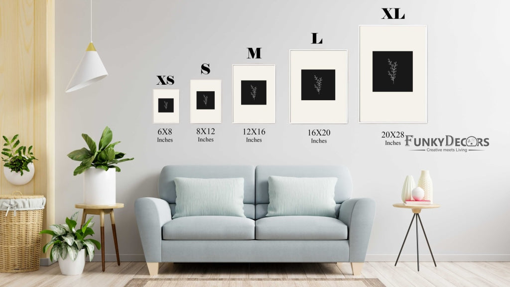 Floral Achromatic Art Frame For Wall Decor- Funkydecors Posters Prints & Visual Artwork
