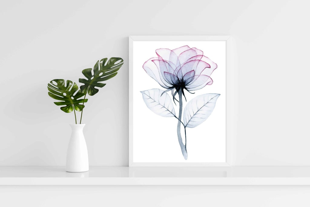 Floral Art Frame For Wall Decor- Funkydecors Xs / White Posters Prints & Visual Artwork