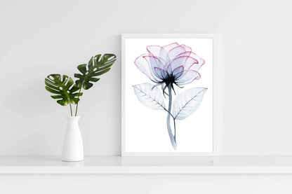 Floral Art Frame For Wall Decor- Funkydecors Xs / White Posters Prints & Visual Artwork