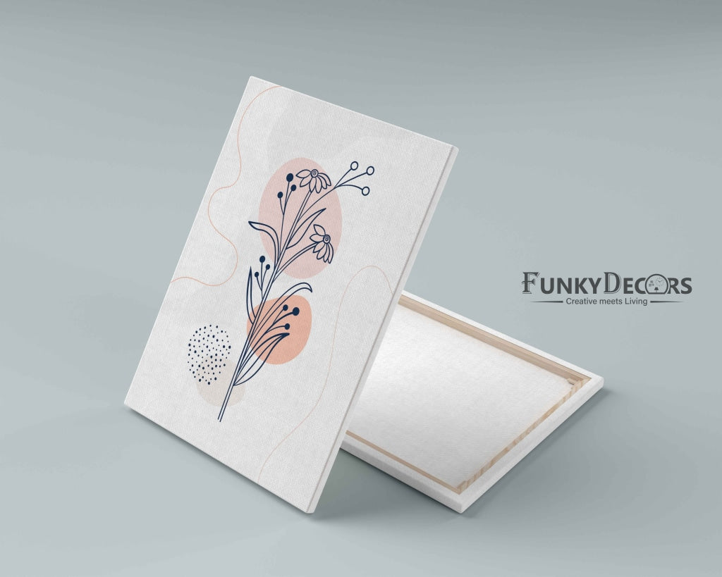 Floral Line Art Frame For Wall Decor- Funkydecors Posters Prints & Visual Artwork