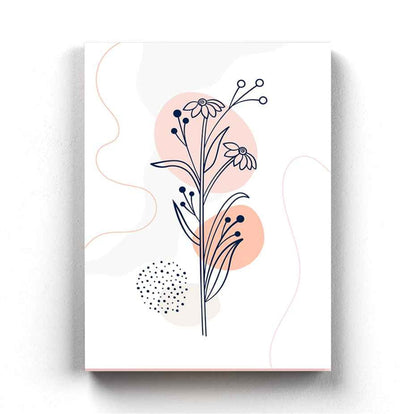 Floral Line Art Frame For Wall Decor- Funkydecors Xs / Canvas Posters Prints & Visual Artwork