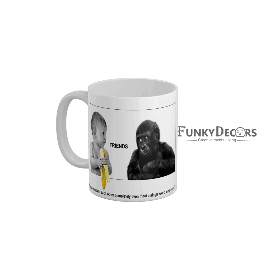 Friends they understand each other completely even if not a single word is spoken Ceramic Mug 350 ML-FunkyDecors Friendship Mug FunkyDecors