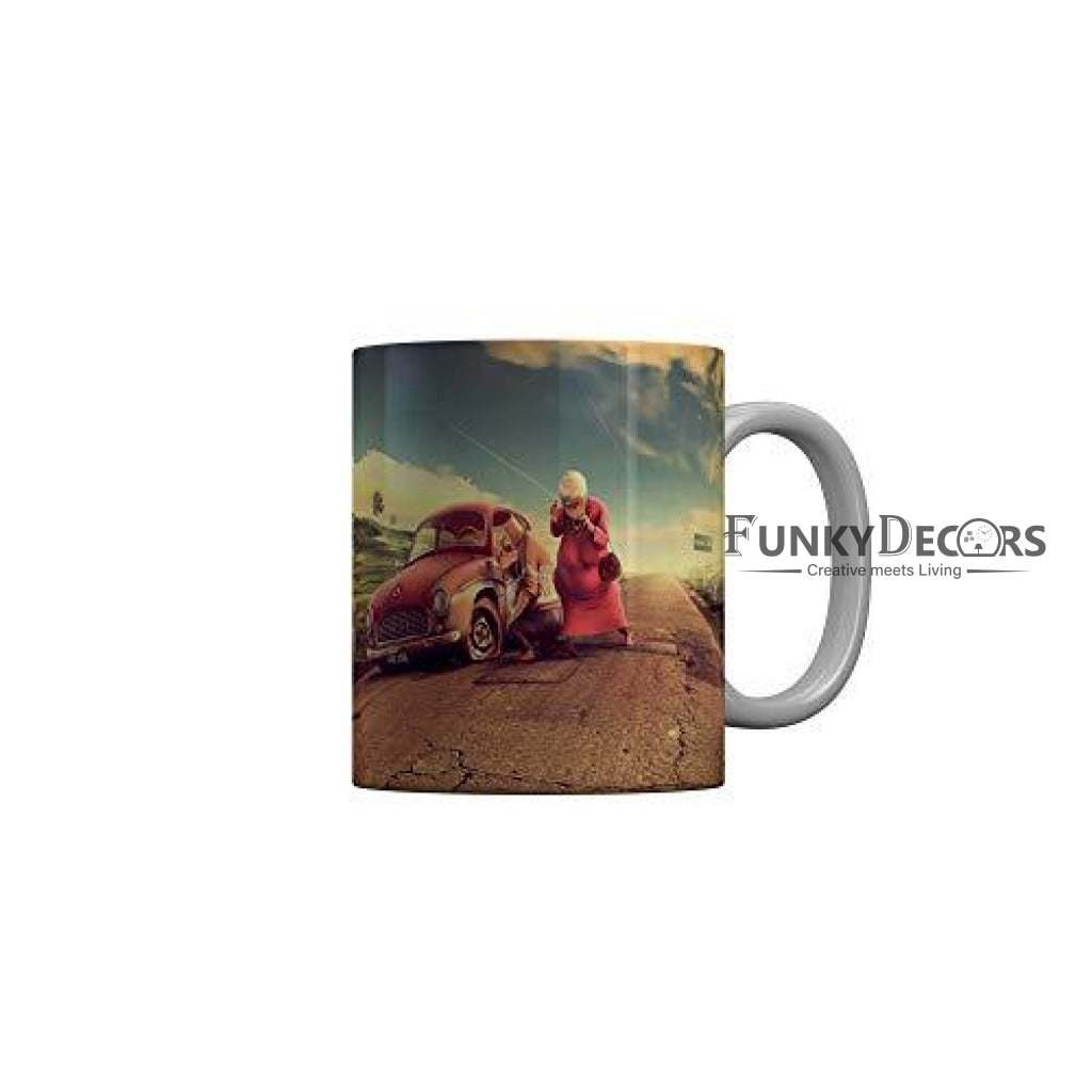 Funkydecors 3D Cartoon Ceramic Mug 350 Ml Multicolor Mugs