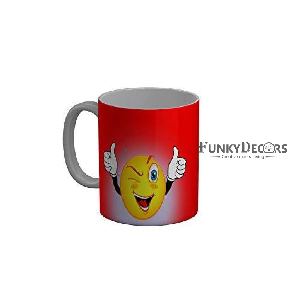 Funkydecors 3D Face Cartoon Ceramic Mug 350 Ml Multicolor Mugs