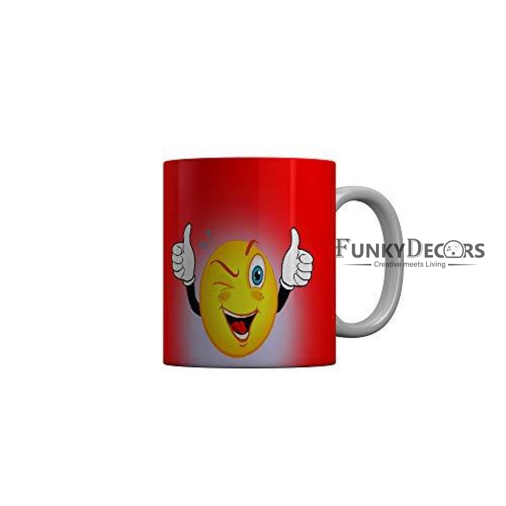 Funkydecors 3D Face Cartoon Ceramic Mug 350 Ml Multicolor Mugs