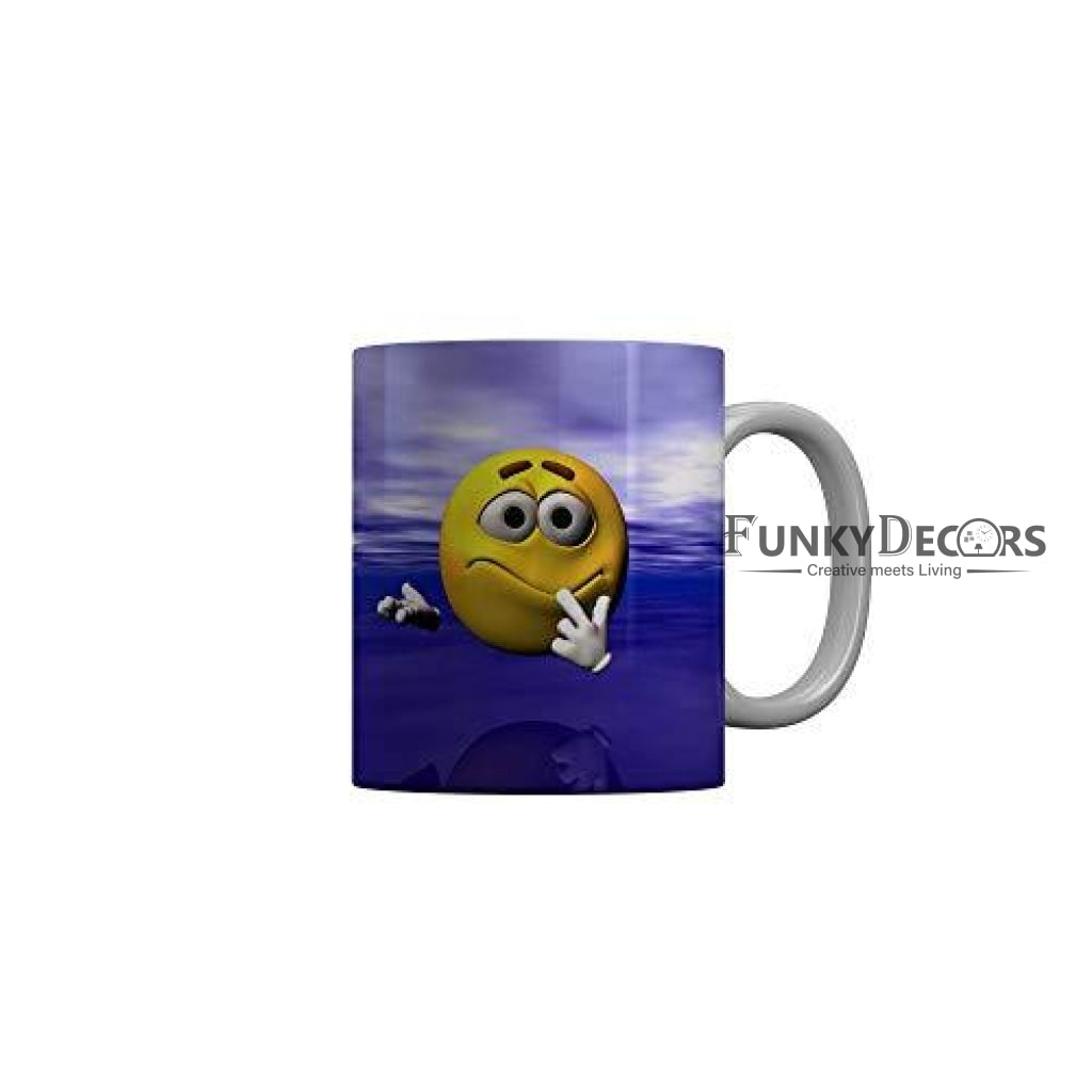 Funkydecors 3D Face Cartoon Ceramic Mug 350 Ml Multicolor Mugs