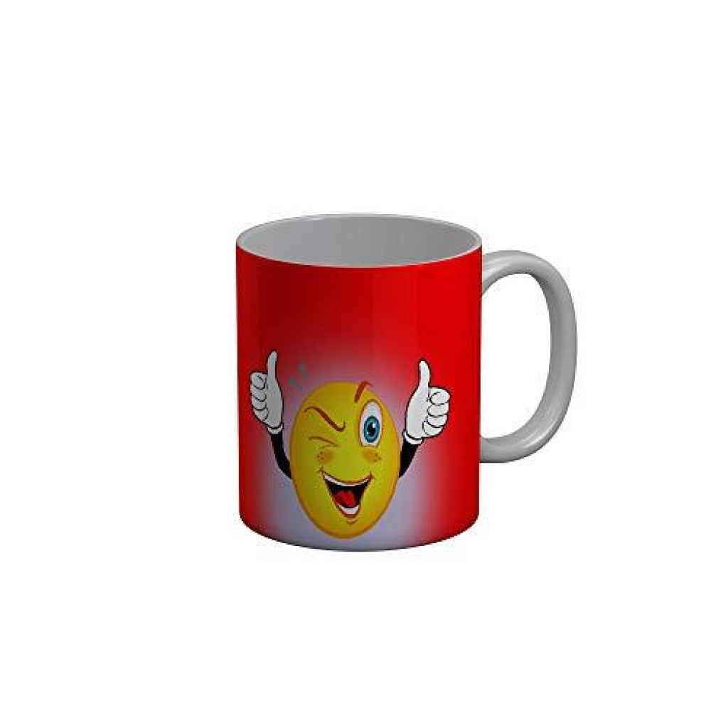 Funkydecors 3D Face Cartoon Ceramic Mug 350 Ml Multicolor Mugs