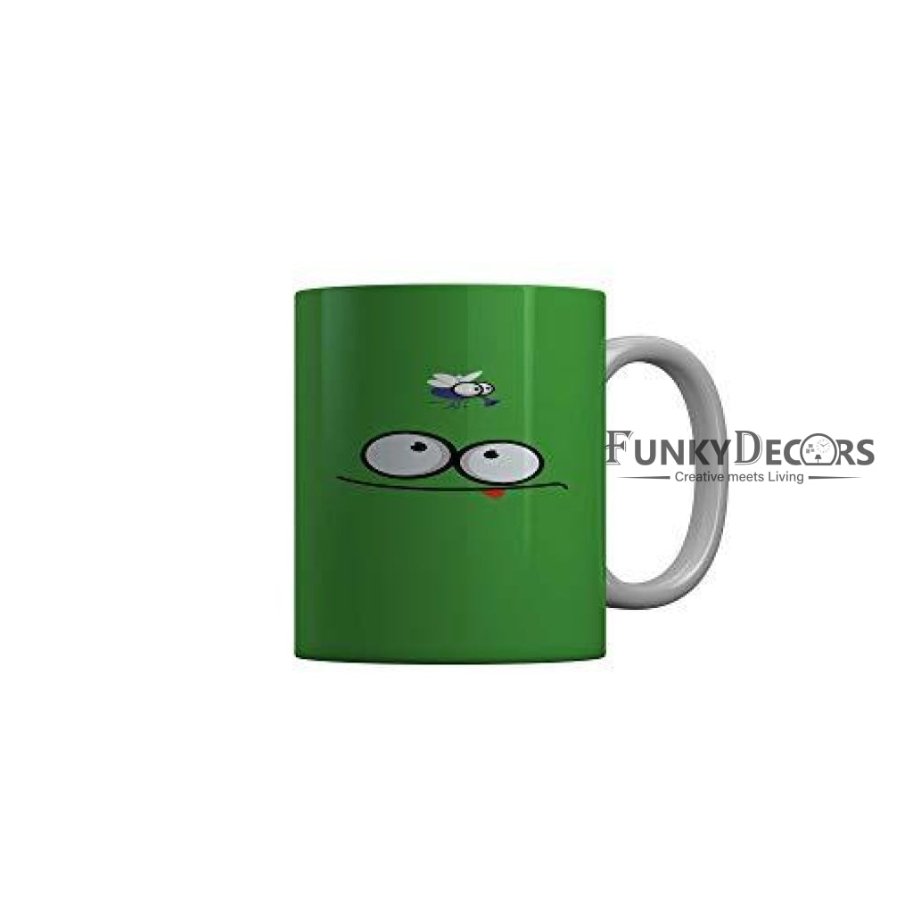 Funkydecors 3D Face Cartoon Ceramic Mug 350 Ml Multicolor Mugs