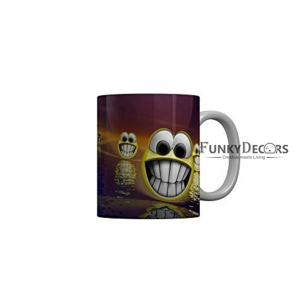 Funkydecors 3D Face Cartoon Ceramic Mug 350 Ml Multicolor Mugs