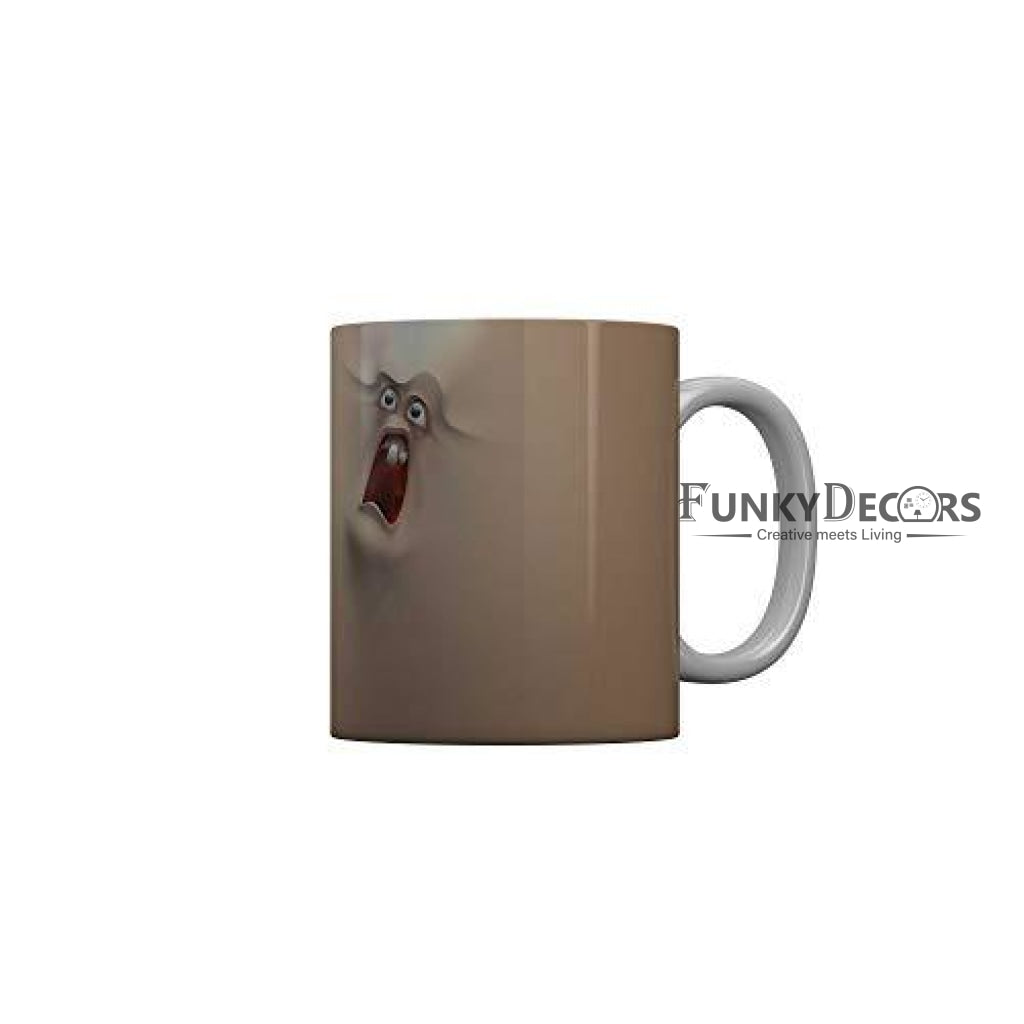 Funkydecors 3D Face Cartoon Ceramic Mug 350 Ml Multicolor Mugs