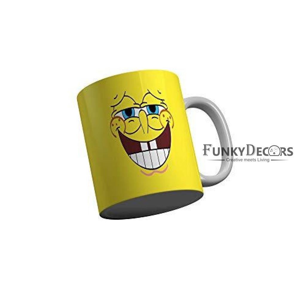 Funkydecors 3D Face Cartoon Ceramic Mug 350 Ml Multicolor Mugs